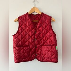 United Colors Of Benetton Quilted Vest in Berry